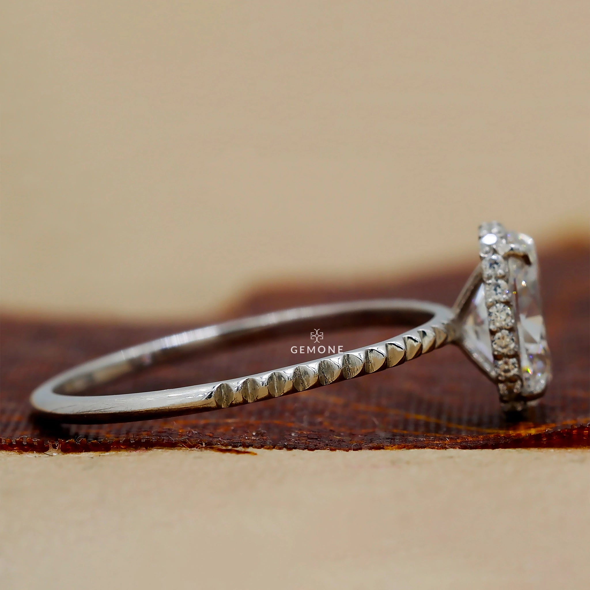 1.10 Ct Oval Cut Hidden Halo Lab Diamond Engagement Ring