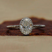 1.10 Ct Oval Cut Hidden Halo Lab Diamond Engagement Ring