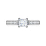 1.75 Carat Princess Cut 4 Prong Cathedral Lab Diamond Ring in White Gold
