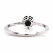 1 Carat Round Cut 6 Prong Solitaire Black Diamond Engagement Ring Solitaire Engagement Rings