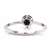 1 Carat Round Cut 6 Prong Solitaire Black Diamond Engagement Ring Solitaire Engagement Rings