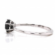 1 Carat Round Cut 6 Prong Solitaire Black Diamond Engagement Ring Solitaire Engagement Rings