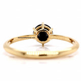 1 Carat Round Cut 6 Prong Solitaire Black Diamond Engagement Ring