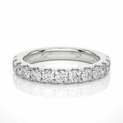 1 Carat 3mm Round Prong Setting Diamond Eternity Band In Rose Gold White