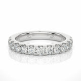 1ct 3mm Lab Diamond Prong Setting Eternity Band In White Gold