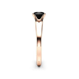 1 Carat Round Shaped Four Prong Basket Setting Solitaire Black Diamond Ring