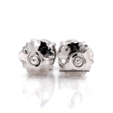 1 Carat Rose Cut Black Diamond Stud Earring In White Gold