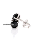 1 Carat Rose Cut Black Diamond Stud Earring In White Gold