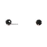 1 Carat Rose Cut Black Diamond Stud Earring In White Gold