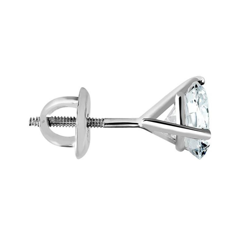 1 Carat Round Shape Solitaire Prong Set Diamond Stud Earrings Lab diamond