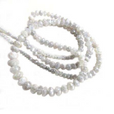 20 Inch White Diamond Faceted Beads Necklace