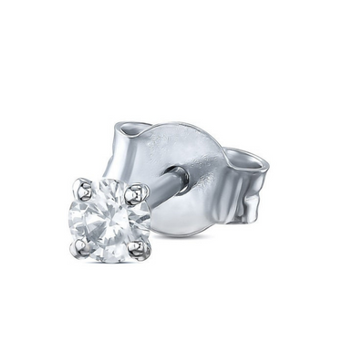 1 Carat Round Shaped Solitaire Diamond Studs In White Gold