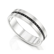 0.31 Round Cut Carat Channel Setting Black Diamond Ring Men's Black Diamond Engagement Ring