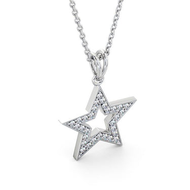 0.30 Carats White Star Shape Diamond Pendant For Peace Of Mind