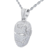 2.50 Carat Round Shaped Iron Man Helmet Lab Diamond Pendant