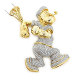 5 Carat Round diamond Pave Set Popeye Lab Diamond Pendant