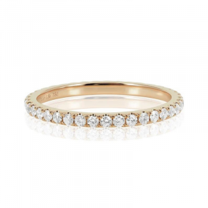 0.80 Carat Round Shape Channel Setting Diamond Eternity Ring In Rose Gold 