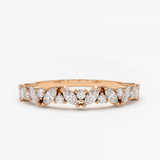 1 Carat Marquise And Round Prong Setting Diamond Ring With Accents In Rose Gold 