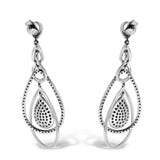 4.36 Carat Round Cut Pave Setting Black And White Diamond Dangle Earring 