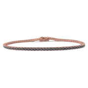 2.50 Ct Black Diamond Tennis Bracelet in Rose Gold