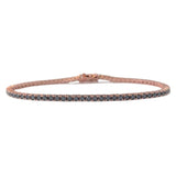 2.50 Ct Black Diamond Tennis Bracelet in Rose Gold