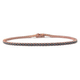 2.60 Ct Prong Setting Black Diamond Tennis Bracelet In Rose Gold