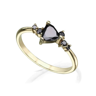 2 Carat Trillion Cut Black Diamond Ring For Engagement