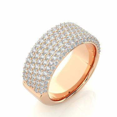 2 Ct 7 Row Pave Set Diamond Band In Rose Gold