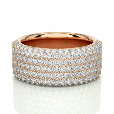 2 Ct 7 Row Pave Set Diamond Band In Rose Gold