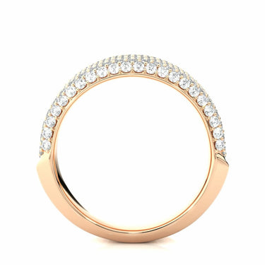 2 Ct 7 Row Pave Set Diamond Band In Rose Gold