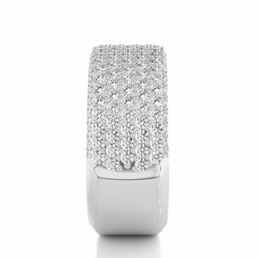 2 Ct 7 Row Pave Set Diamond Band In White Gold