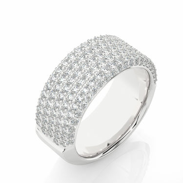 2 Ct 7 Row Pave Set Diamond Band In White Gold