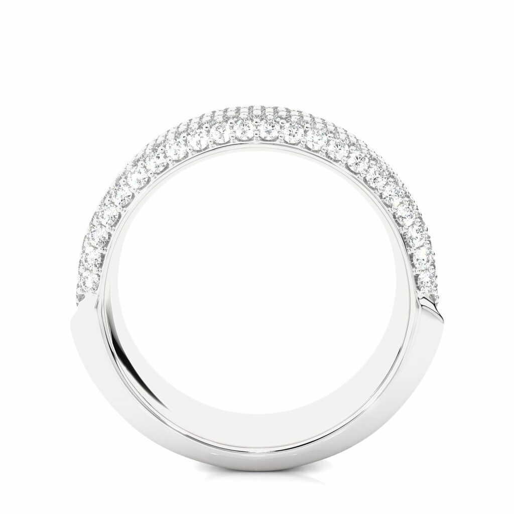 2.19 Ct Round Cut 7 Row Pave Setting Diamond Wedding Band Diamond Wedding Bands