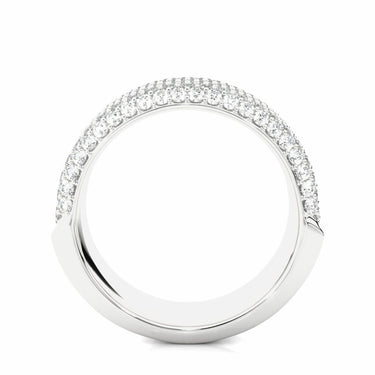 2 Ct 7 Row Pave Set Lab Diamond Band In White Gold