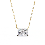2 Ct Radiant Lab Diamond Bezel Set Necklace In White Gold Lab Diamond