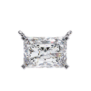 2 Ct Radiant Lab Diamond Bezel Set Necklace In White Gold
