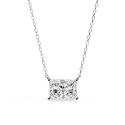 2 Ct Radiant Lab Diamond Bezel Set Necklace In White Gold Lab Diamond
