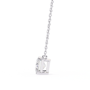 2 Ct Radiant Lab Diamond Bezel Set Necklace In White Gold