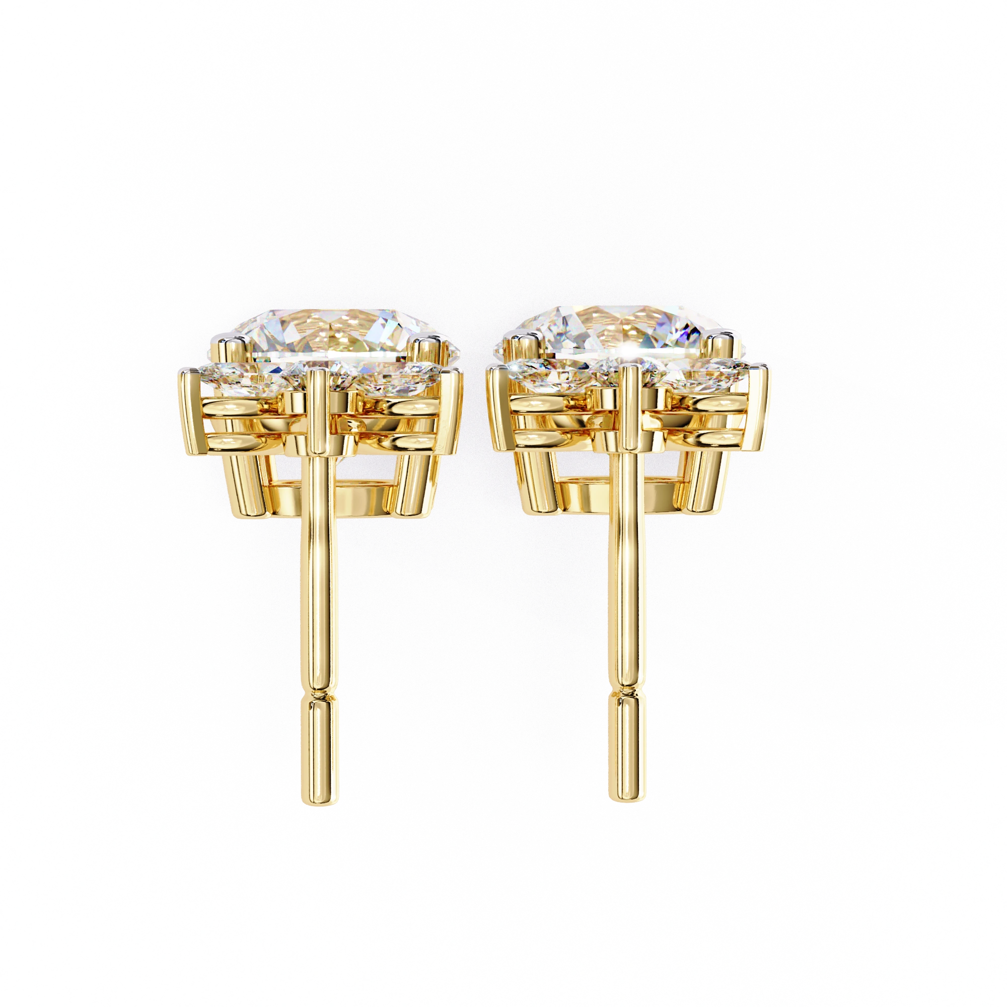 2.04 Carat Diamond Drop Earrings Floral Marquise Dangle Design