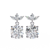 2.04 Carat Diamond Drop Earrings Floral Marquise Dangle Design
