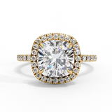 2.38 Carat Cushion Cut Halo Lab Diamond Engagement Ring