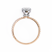 2.10 Carat Pear Shape Halo Lab Grown Diamond Engagement Ring