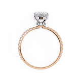 2.10 Carat Pear Cut Hidden Halo Lab Diamond Engagement Ring In Rose Gold