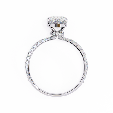 2.10 Carat Pear Cut Hidden Halo Lab Diamond Engagement Ring In White Gold