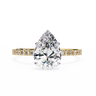 2.10 Carat Pear Cut Hidden Halo Lab Diamond Engagement Ring In Yellow Gold