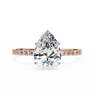 2.10 Carat Pear Cut Hidden Halo Lab Diamond Engagement Ring In Rose Gold