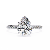 2.10 Carat Pear Halo Lab Grown Diamond Engagement Ring
