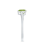 2.10 Ct Heart Peridot Prong Set Gemstone Engagement Ring