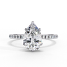 2.10 Ct Pear Shape Hidden Halo Lab Diamond Engagement Ring In White Gold