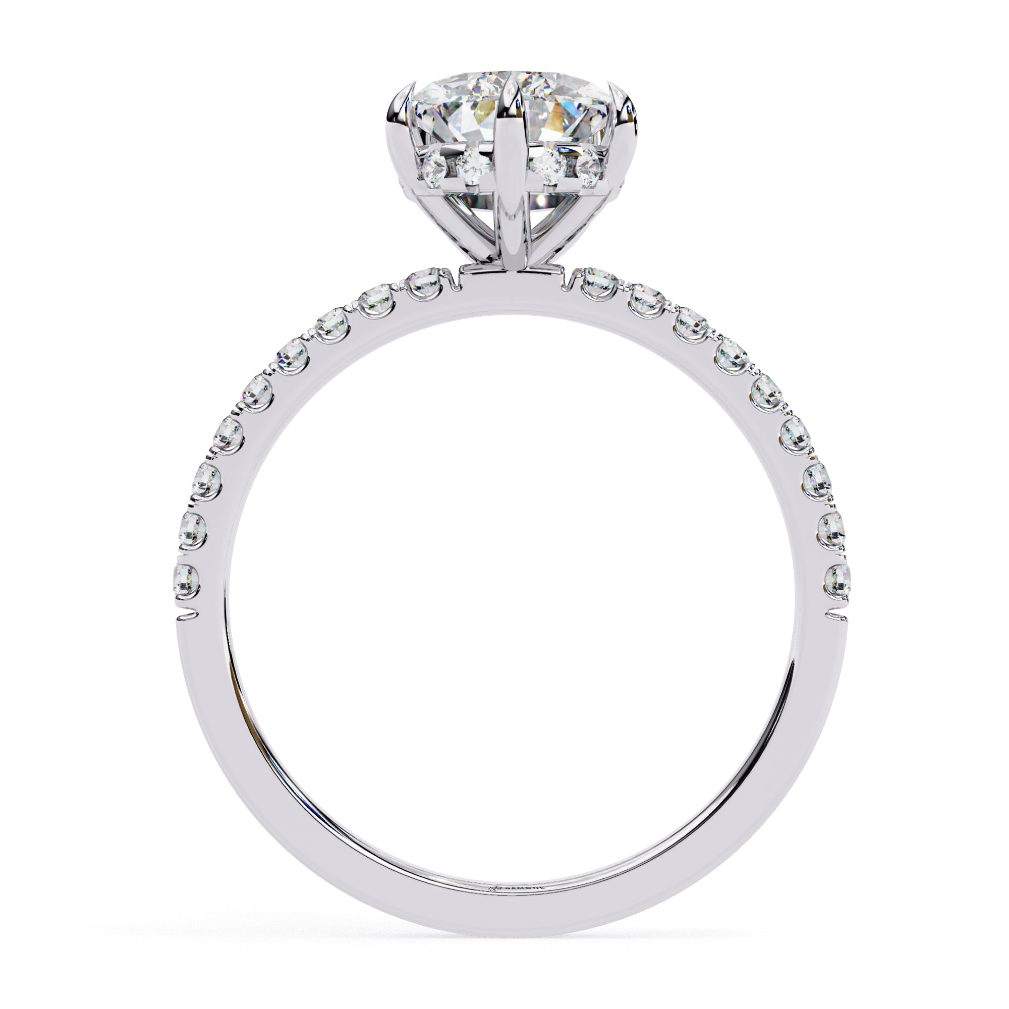 Pear Shape Hidden Halo Lab Diamond Engagement Ring Lab Diamond Engagement Rings